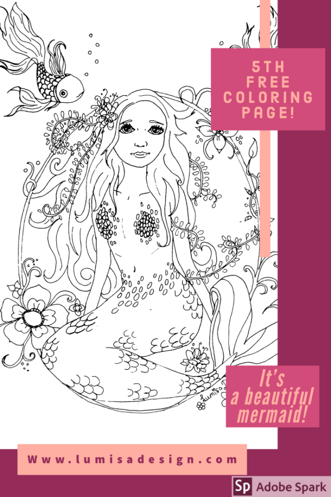 free mermaid coloring page