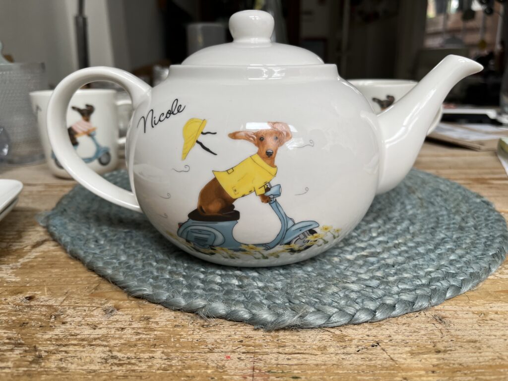 theepot teckel met brommer