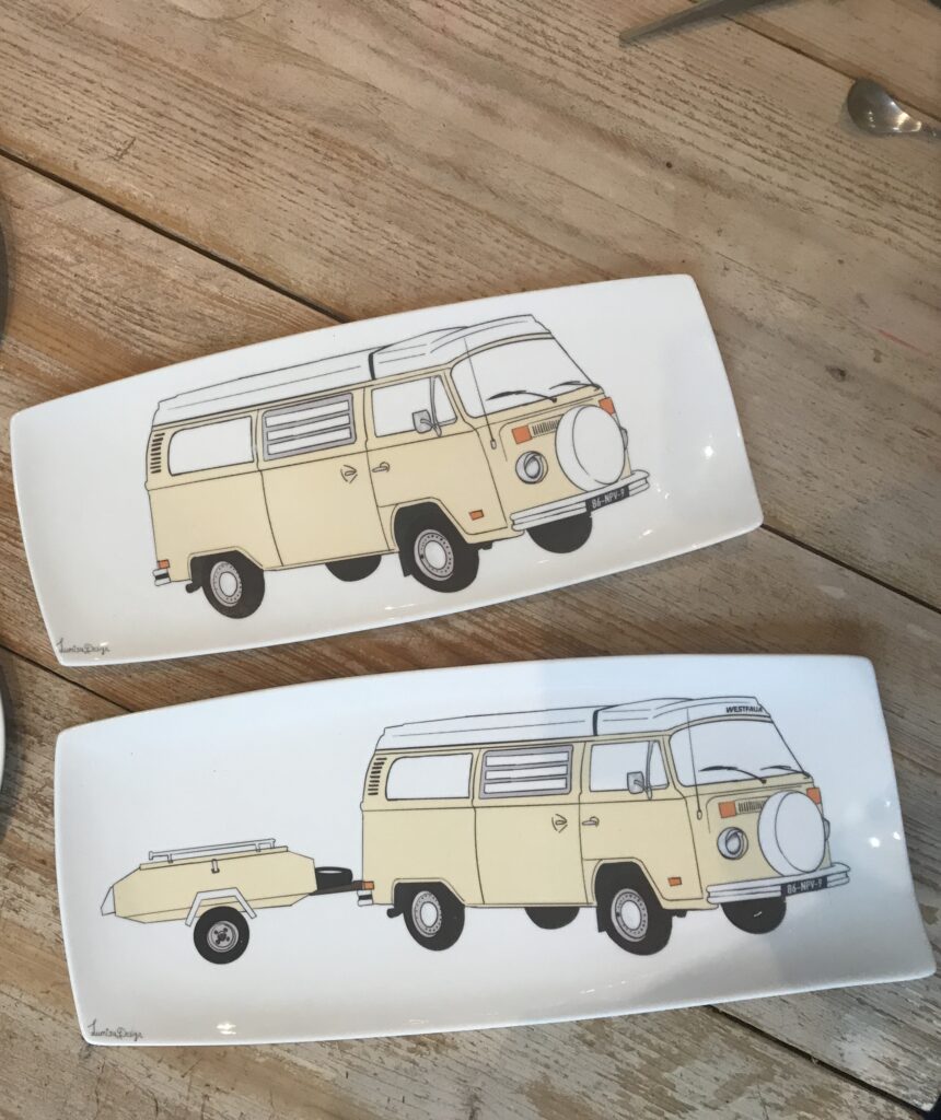 cakeschaal 30x13 en 34x14cm met vw t2